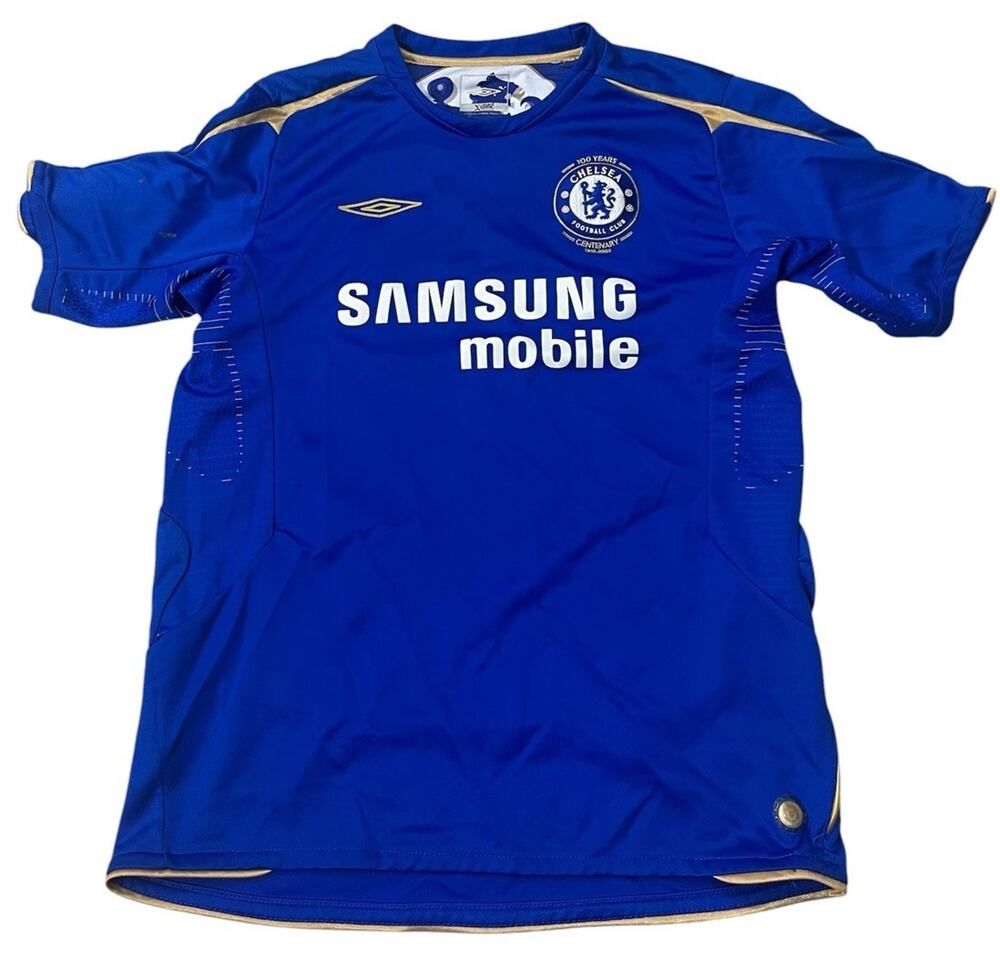 Chelsea FC 2005/2006 Home Centenary Soccer Jersey Blue Umbro Large Kids Cole